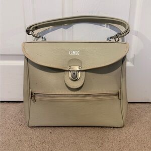 GMK Vintage Cream Structured Top-Handle Satchel